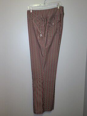 Jofit Brown Red Stripe Golf Pants Women's Size 12 Stretch Performance Trouser